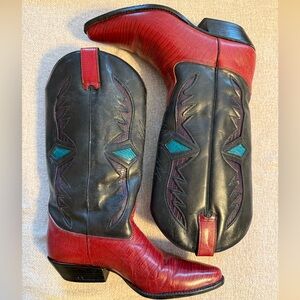 Hunt Club Red and Black Cowboy Boots